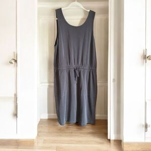Charcoal Black Athleisure Sleeveless Dress